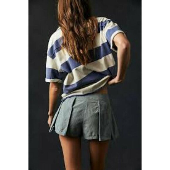 NEW FREE PEOPLE HEARTBREAKER GRAY PLEATED MINI SKORT SZ 12 - Picture 3 of 10